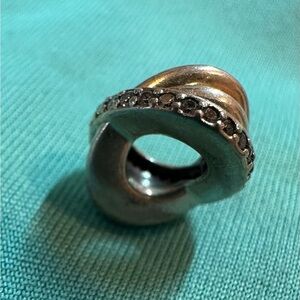 Elegant Silver Ring with Black Accents